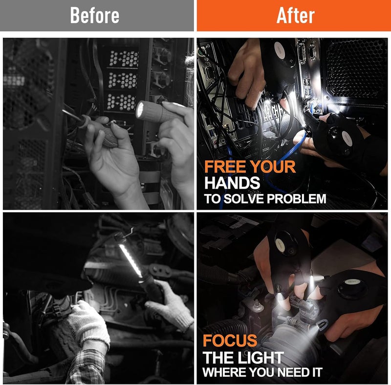 BIIB LED Flashlight Gloves, Valentines Day Gifts for Him Men, Mens Valentines Gifts for Dad, Him, Husband, Boyfriend, Birthday Gift for Men, Unique Dad Gift Cool Gadgets Stuff - Image 4